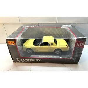 Maisto Yellow Thunderbird Show Car, Premiere Collection, 1:18 Scale